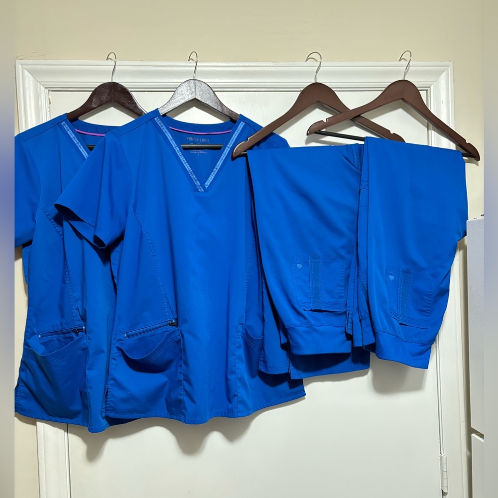 🌳Healing Hands Purple Label Scrubs (Sz. Large) & Bottom(Sz Med.) Royal 2 sets
